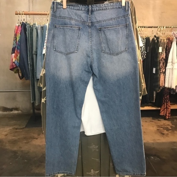 NWT LAZYBONES Patched Balloon Lantern Style Fit Jeans - Picture 2 of 7